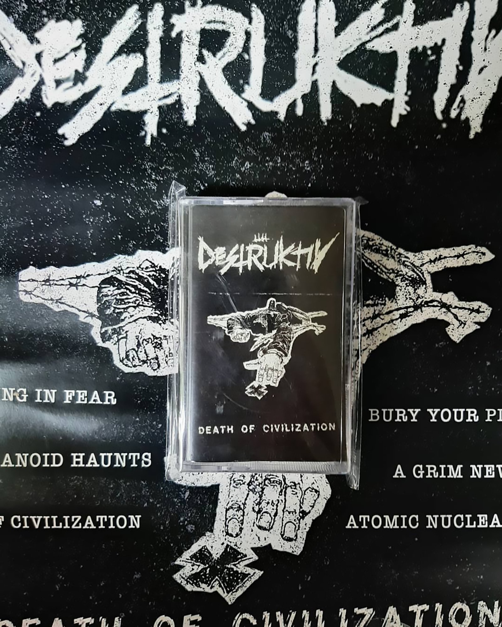 Destruktiv - Death of Civilization - Holocaust Records Cassette Tape