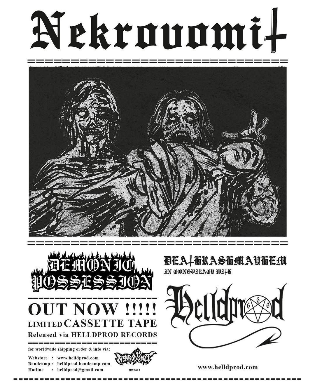Nekrovomit - Demonic Possession - Cassette Tape Helldprod Records 6